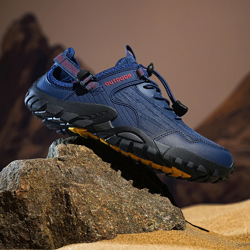 Women Shoes Big W - Letnie niebieskie męskie buty trekkingowe duży