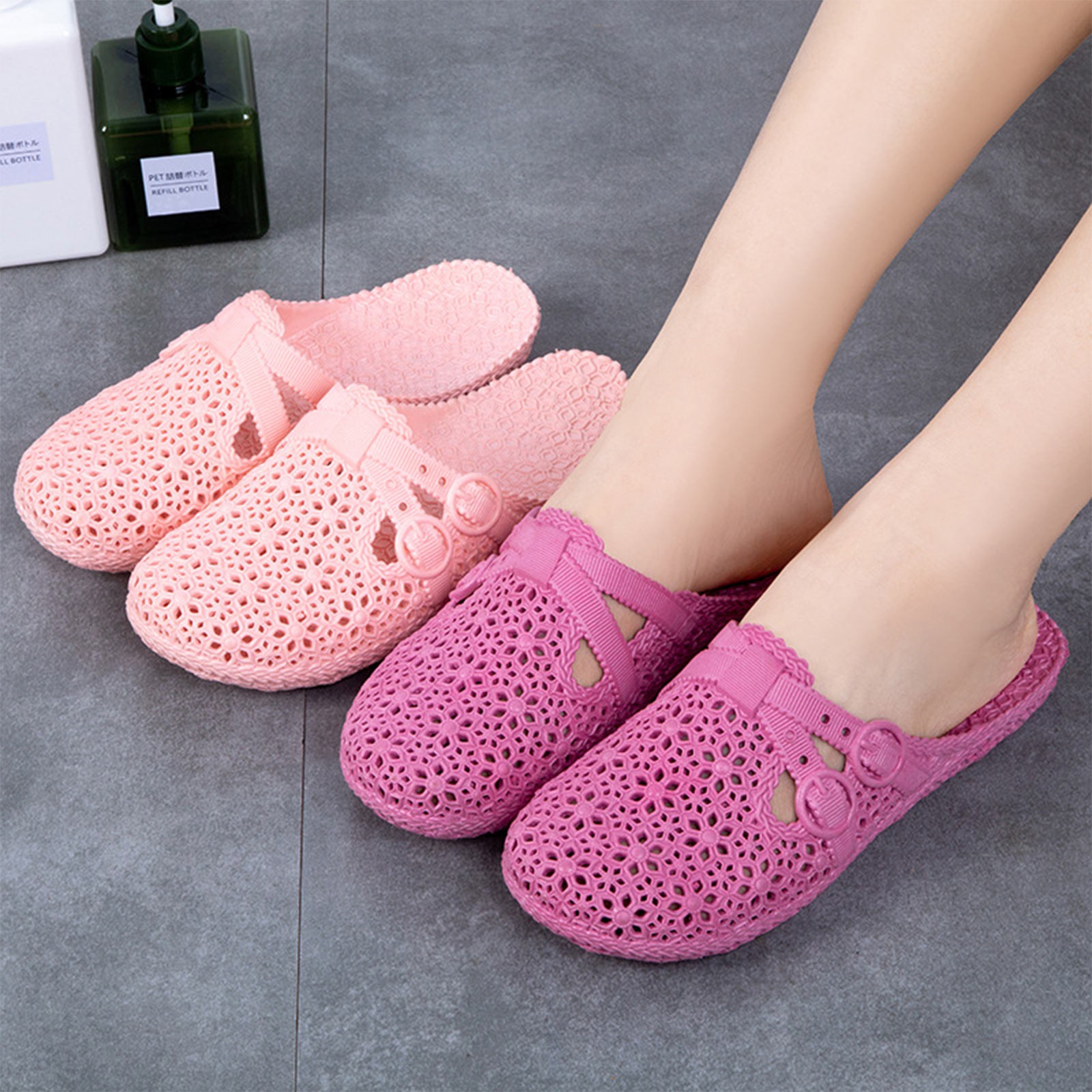 Women Shoes Model - Klapki damskie z odkrytymi palcami, oddychające,