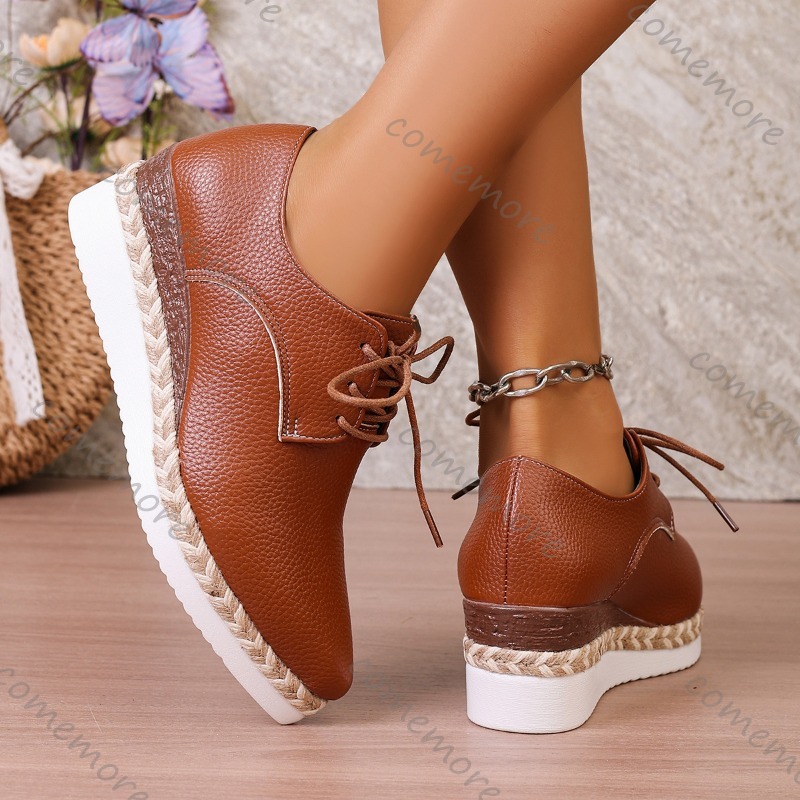 Skórzane sznurowane damskie ok – Espadrille Wedge Shoes recenzja i cena
